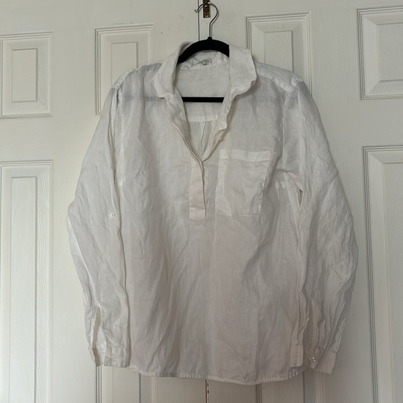 PART TWO | 100% Linen Top Women’s Short Sleeve Blouse in light pink Size L - Picture 3 of 13